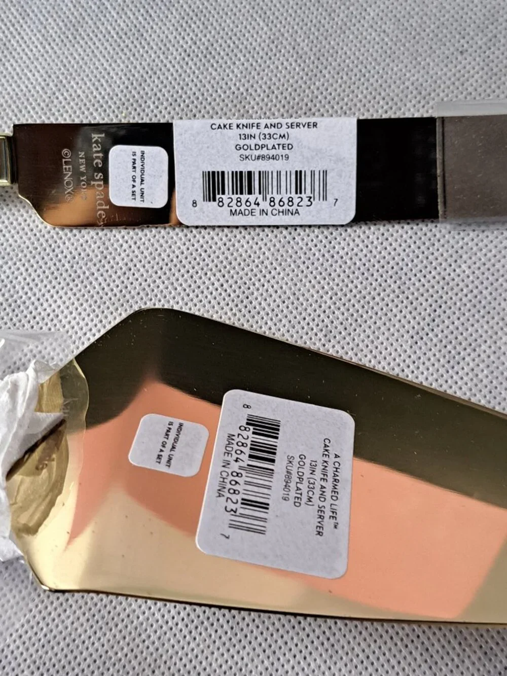 KATE SPADE NEW YORK LENOX CAKE SERVER KNIFE GOLD DESSERT SET YES TO THAT 2 PCS